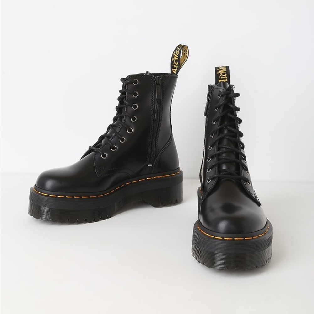 Dr. Martens Sinclair Polished Smooth Quad Retro Black Boots